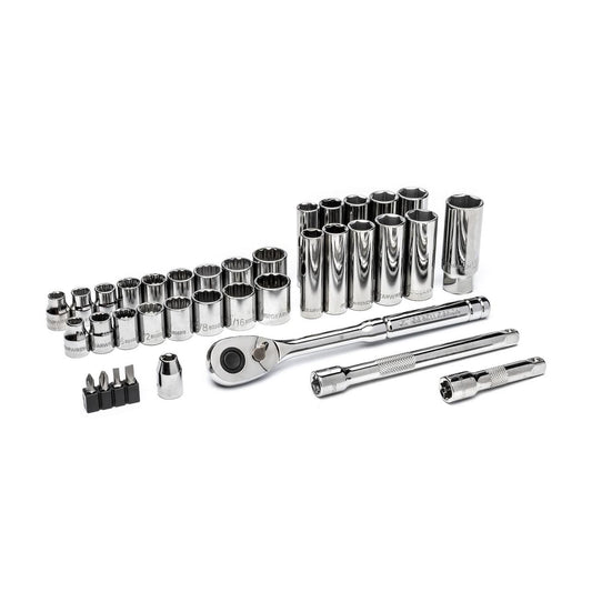 Gearwrench GW72SSCBMTS 36 Piece 3/8” Drive 72-Tooth 12 Point Drive Mechanics Tool Set