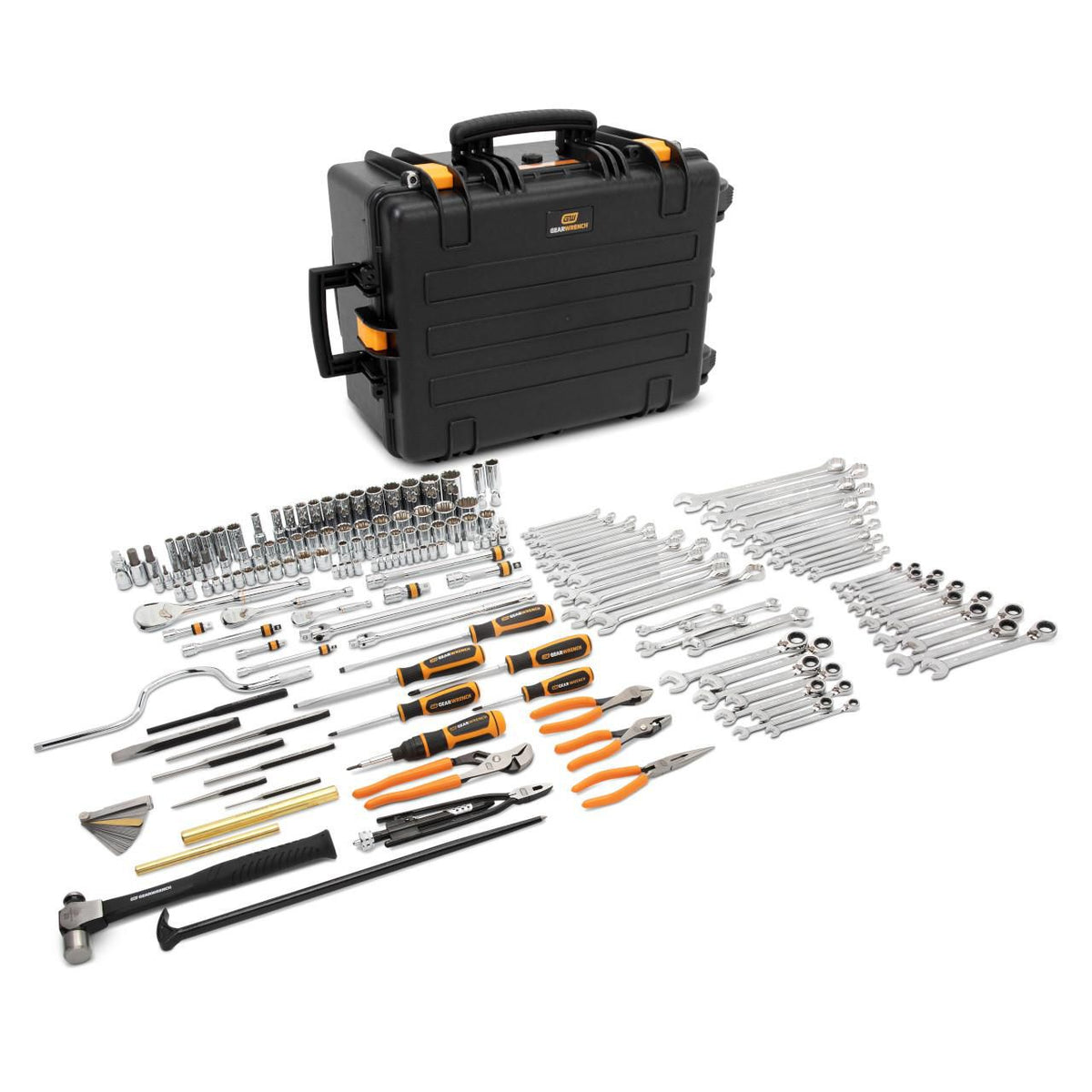 Gearwrench GWGMTK185 185 Piece 1/4", 3/8", and 1/2" Drive GMTK Tool Kit in Foam Trays with Heavy-Duty Tool Carrier