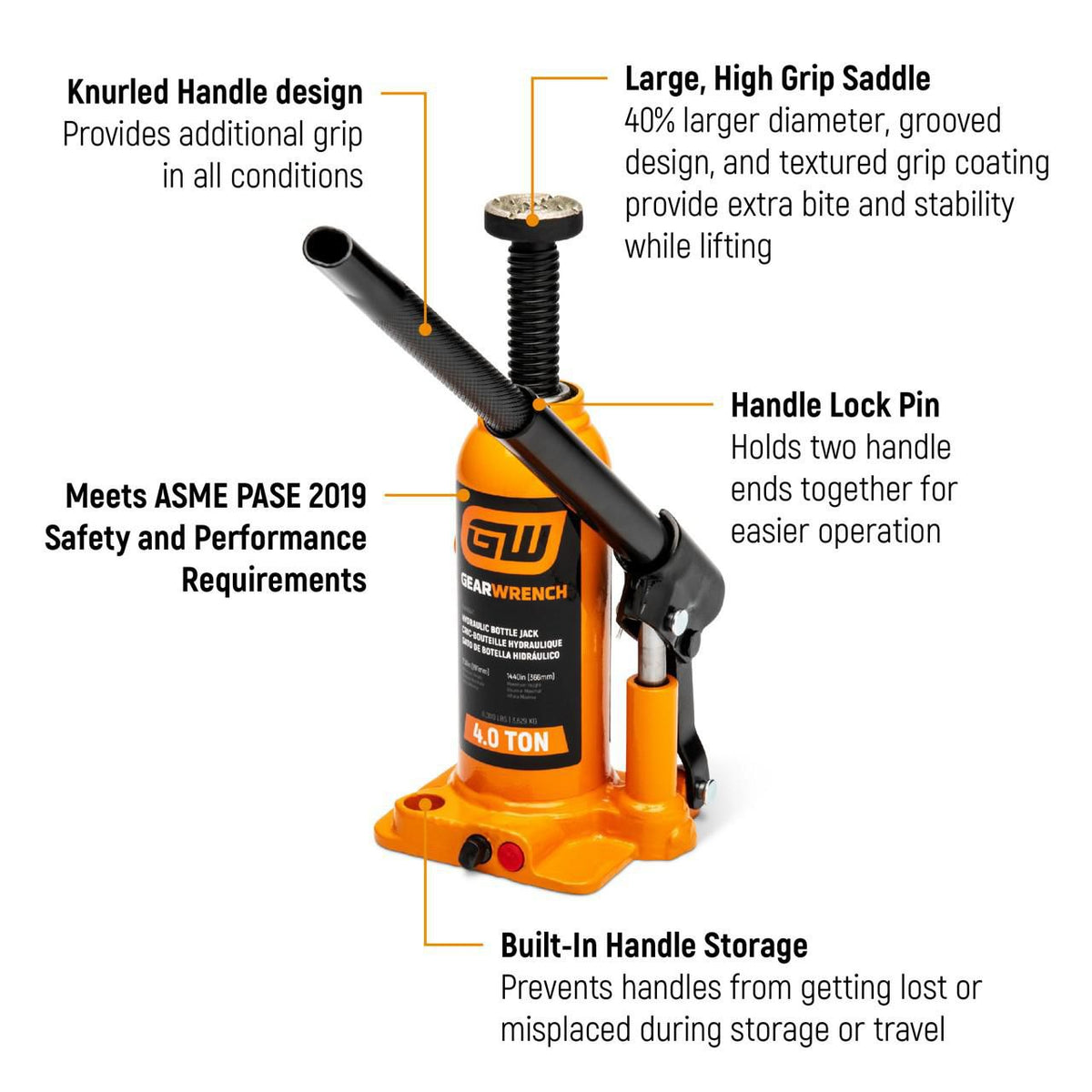 Gearwrench GWHBJ4T 4 Ton Hydraulic Bottle Jack
