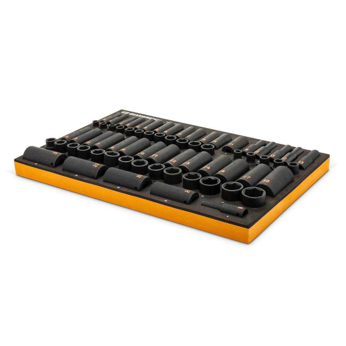 Gearwrench GWMSISKHMM 68 Piece 3/8” & 1/2” Drive 6 Point Metric Standard & Deep Hi-Viz Impact Socket Set in Foam Storage Tray