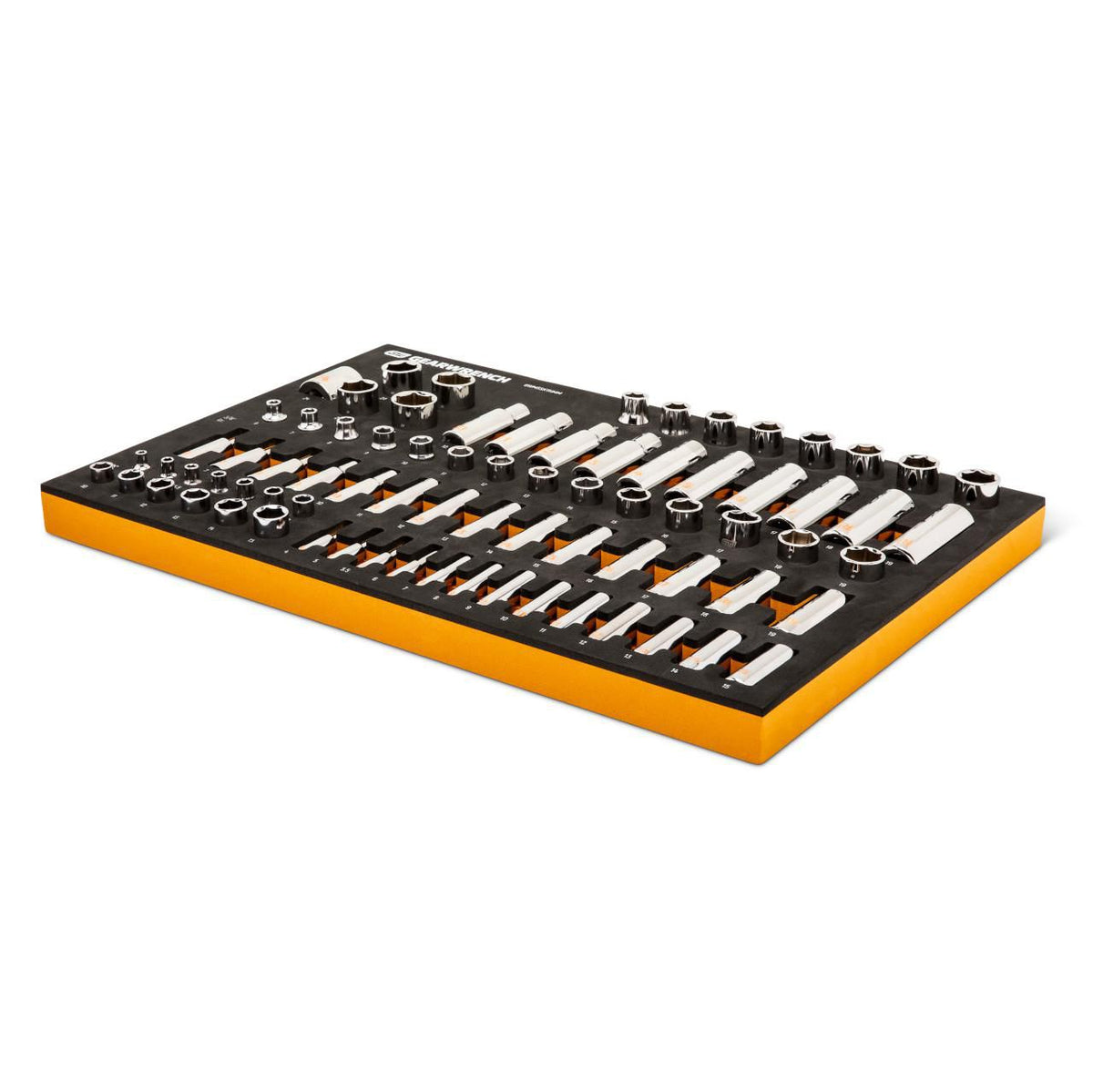 Gearwrench GWMSSKTHMM 77 Piece 1/4", 3/8" & 1/2" Drive Hi-Viz Metric Socket Set in Foam Tray