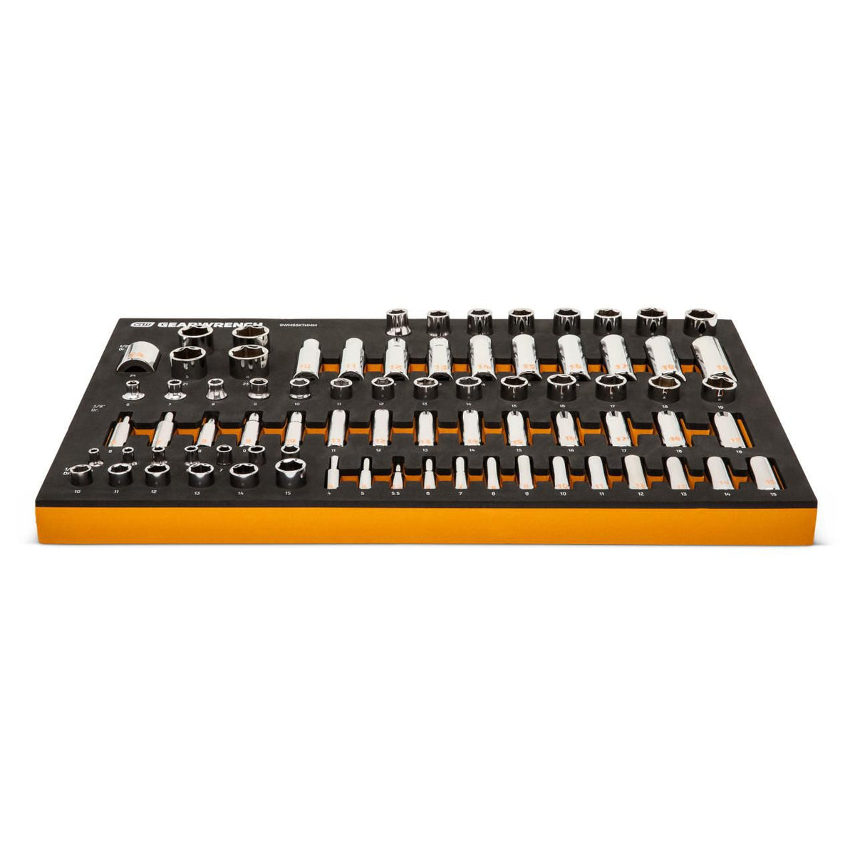 Gearwrench GWMSSKTHMM 77 Piece 1/4", 3/8" & 1/2" Drive Hi-Viz Metric Socket Set in Foam Tray