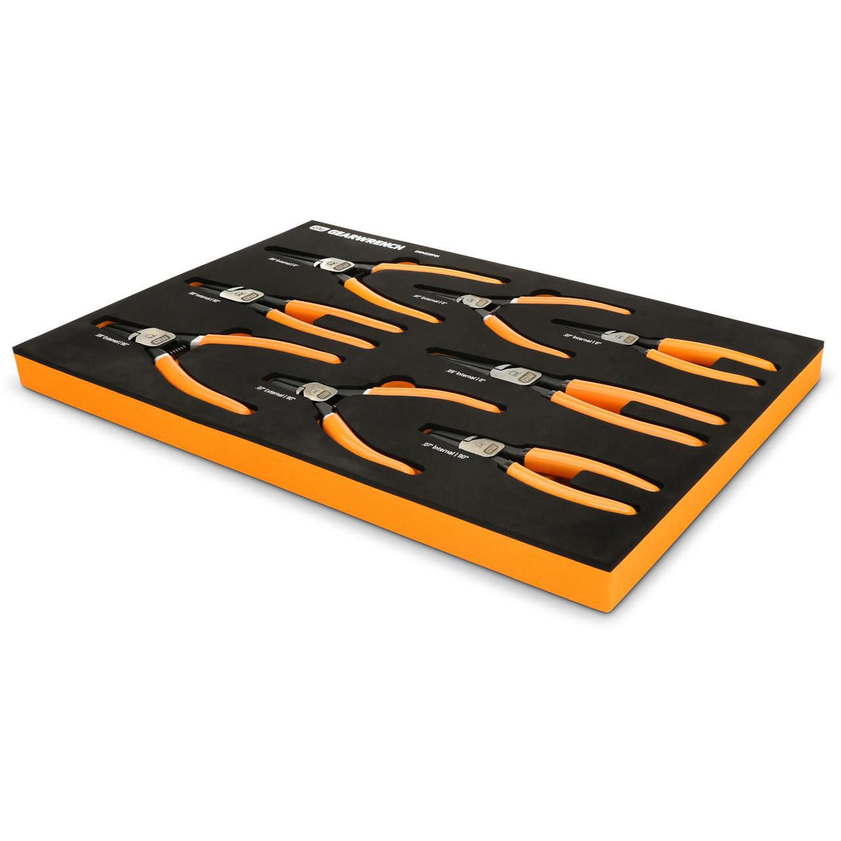 Gearwrench GWMSSRP01 8 Piece Fixed Joint Internal/External Snap Ring Pliers Set in Foam Tray