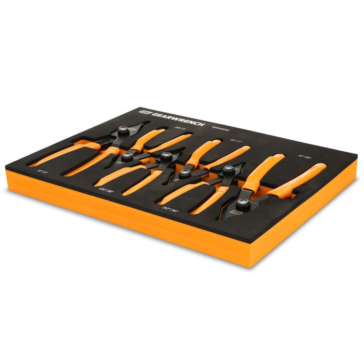 Gearwrench GWMSSRP03 6 Piece Convertible Push Button Snap Ring Pliers Set in Foam Tray