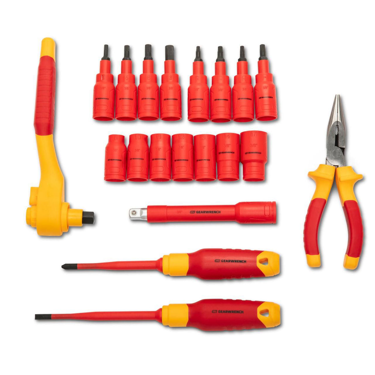 Gearwrench GWVDE20 20 Piece 3/8" Drive VDE Insulated Tool Set