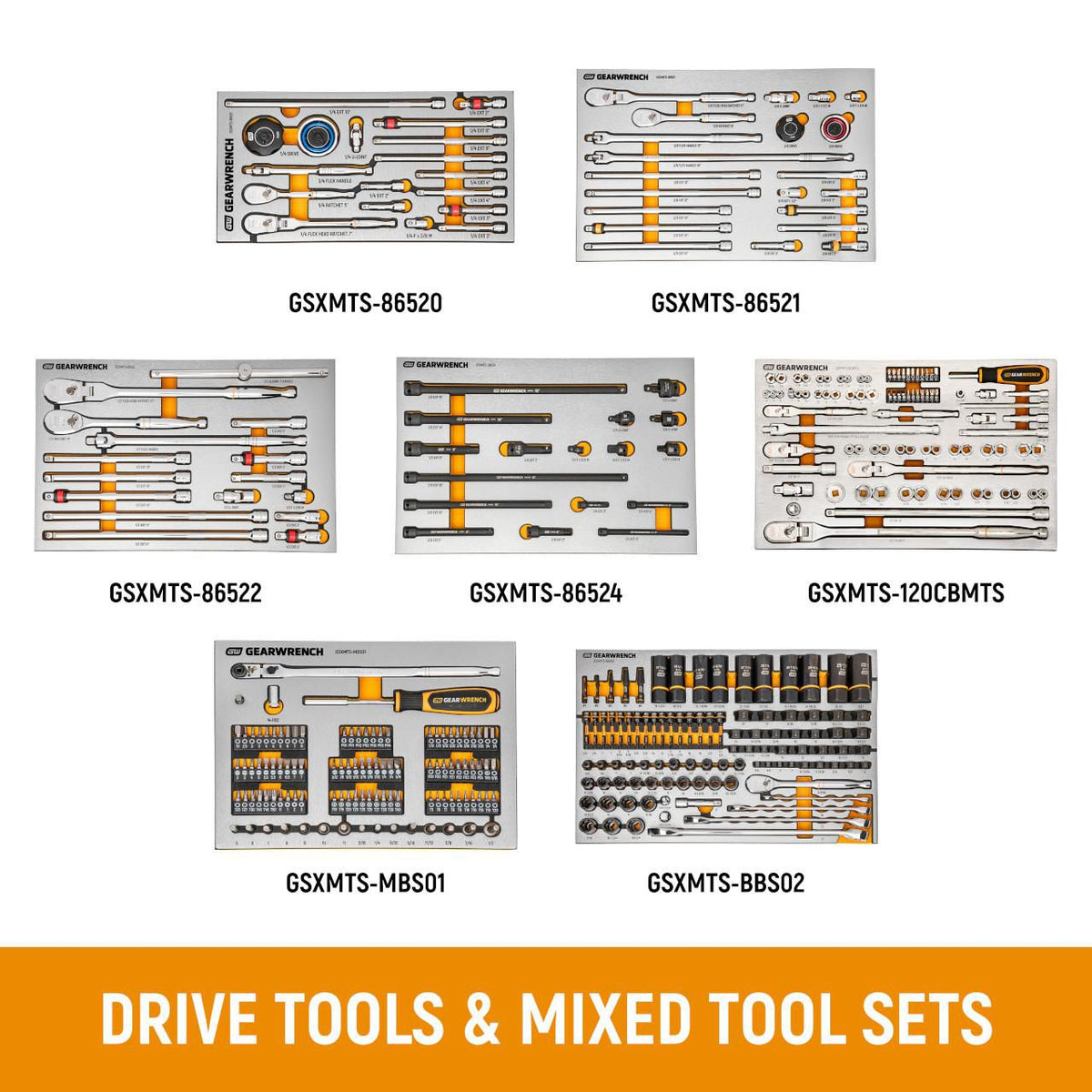 Gearwrench MEGAMOD1858 1858 Piece MEGAMOD Mechanics Tool Set in Premium Modular Foam Trays with Tool Storage & Shop Equipment