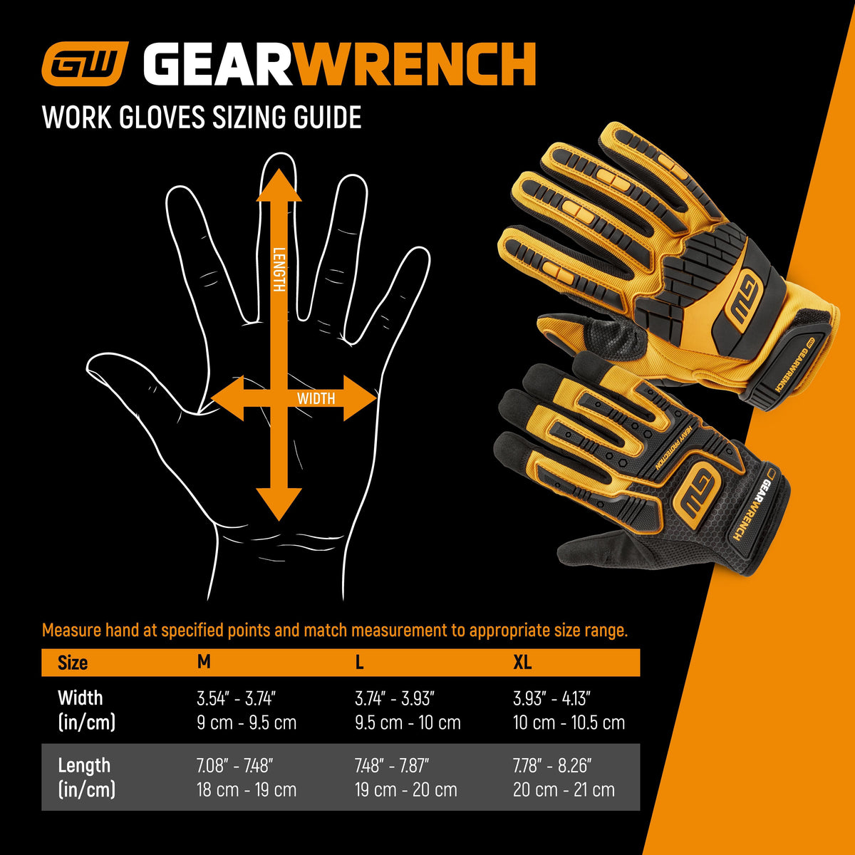 Gearwrench GWSGMM2 High Performance Work Gloves - Large