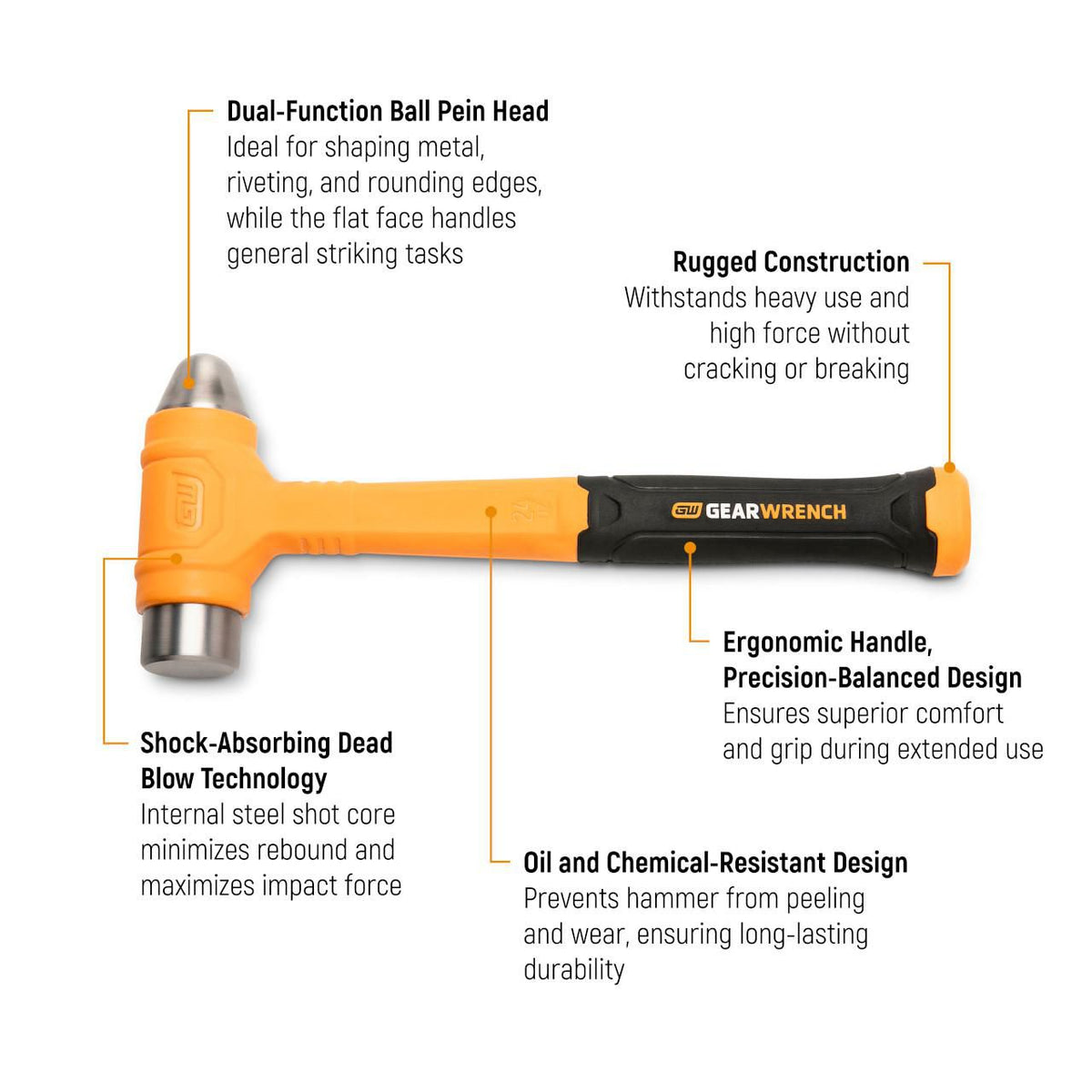 Gearwrench GWHDBBP40 40 oz. Dead Blow Ball Pein Hammer