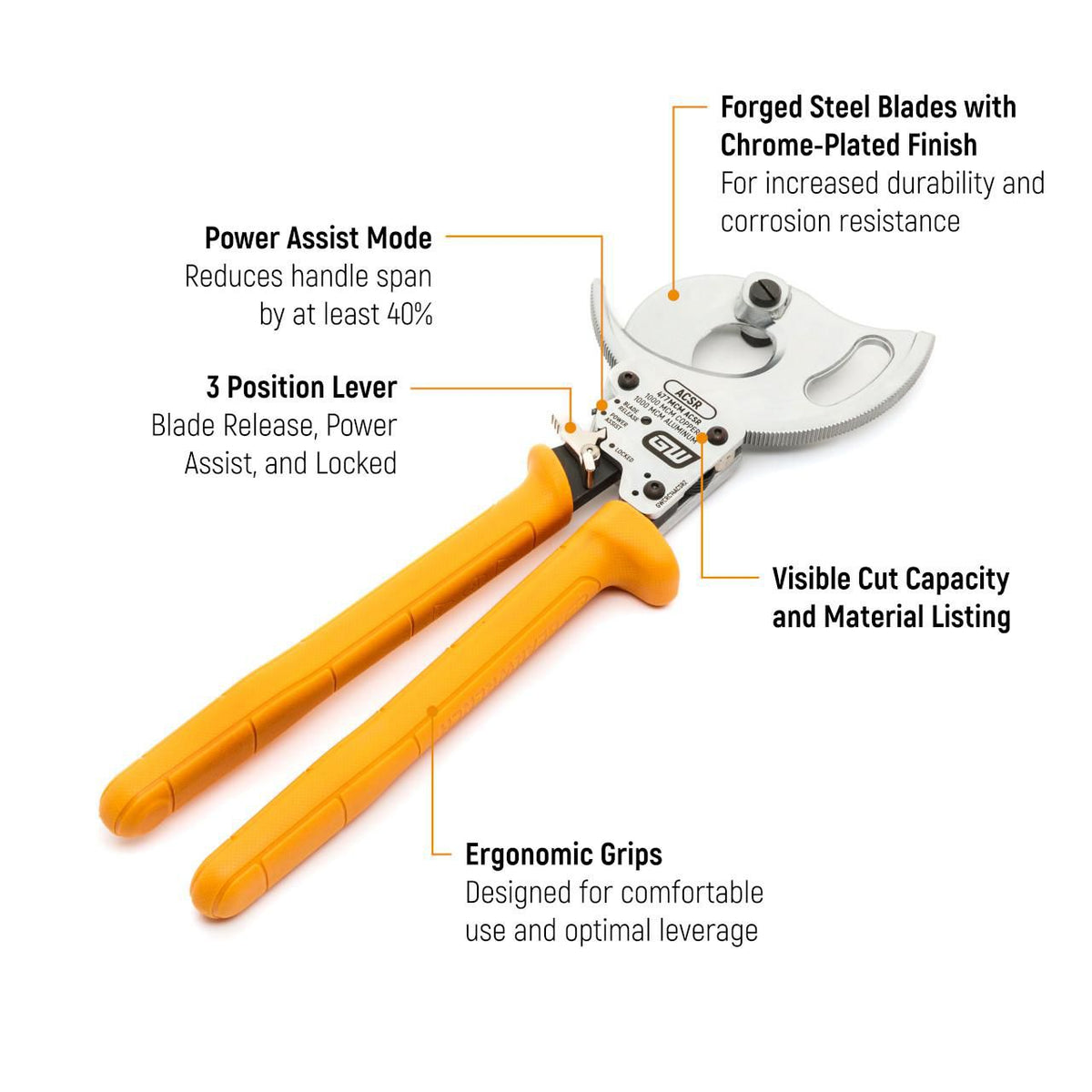 Gearwrench GWCRC14ACSR2 13-1/2" ACSR Compact Ratcheting Cable Cutter