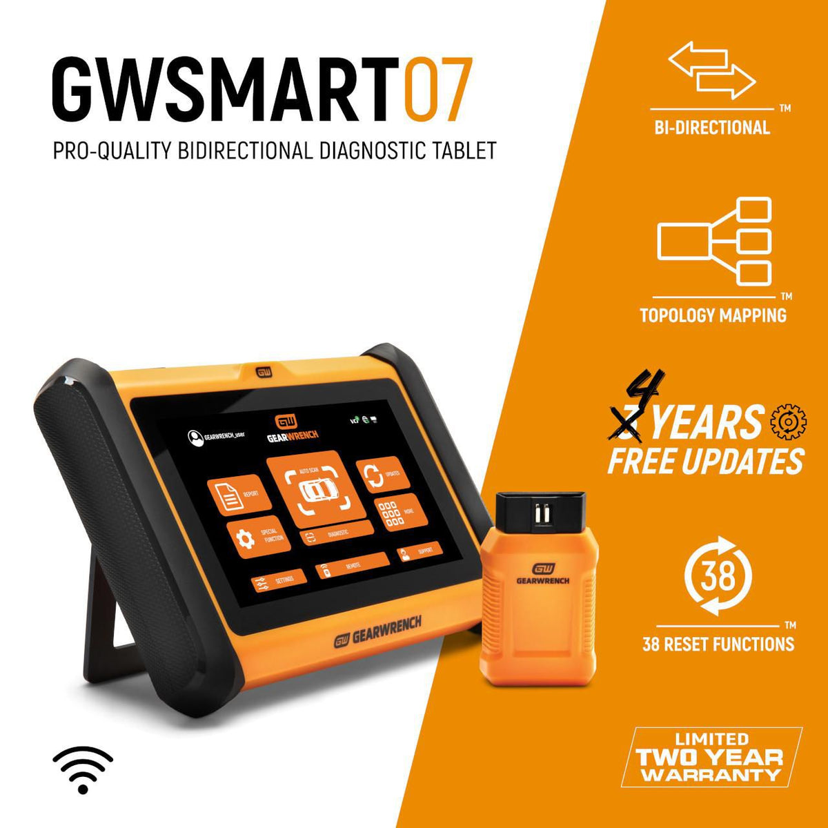 Gearwrench GWSMART07 7" Wireless Bi-Directional Diagnostic Tablet