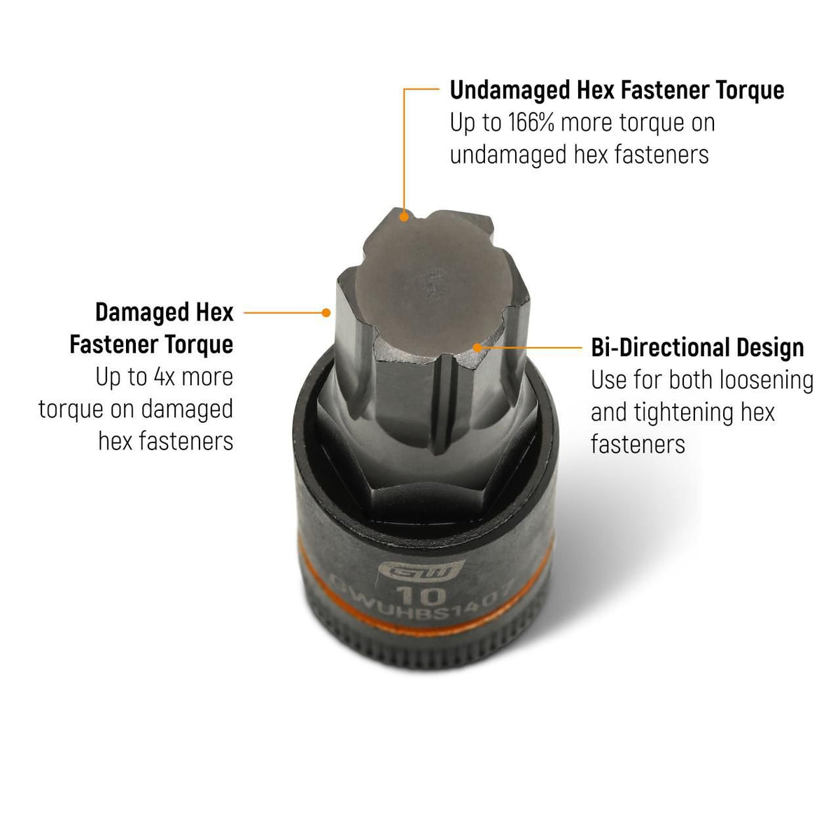 Gearwrench GWUHBS1404 1/4" Drive Impact Bi-directional Hex Bit Socket 7mm