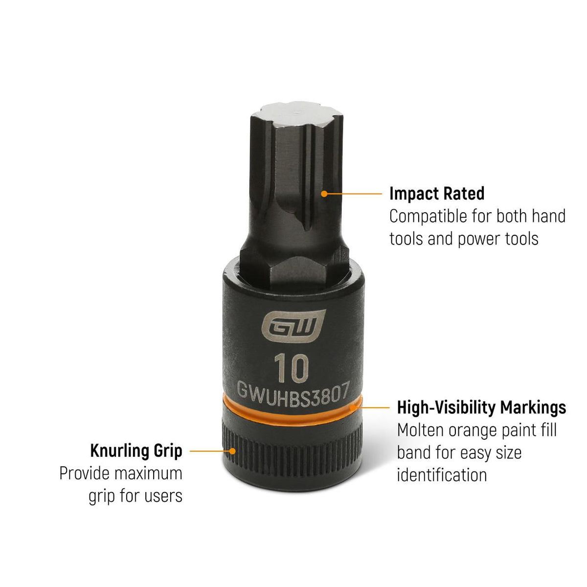 Gearwrench GWUHBS3804 3/8" Drive Impact Bi-directional Hex Bit Socket 7mm