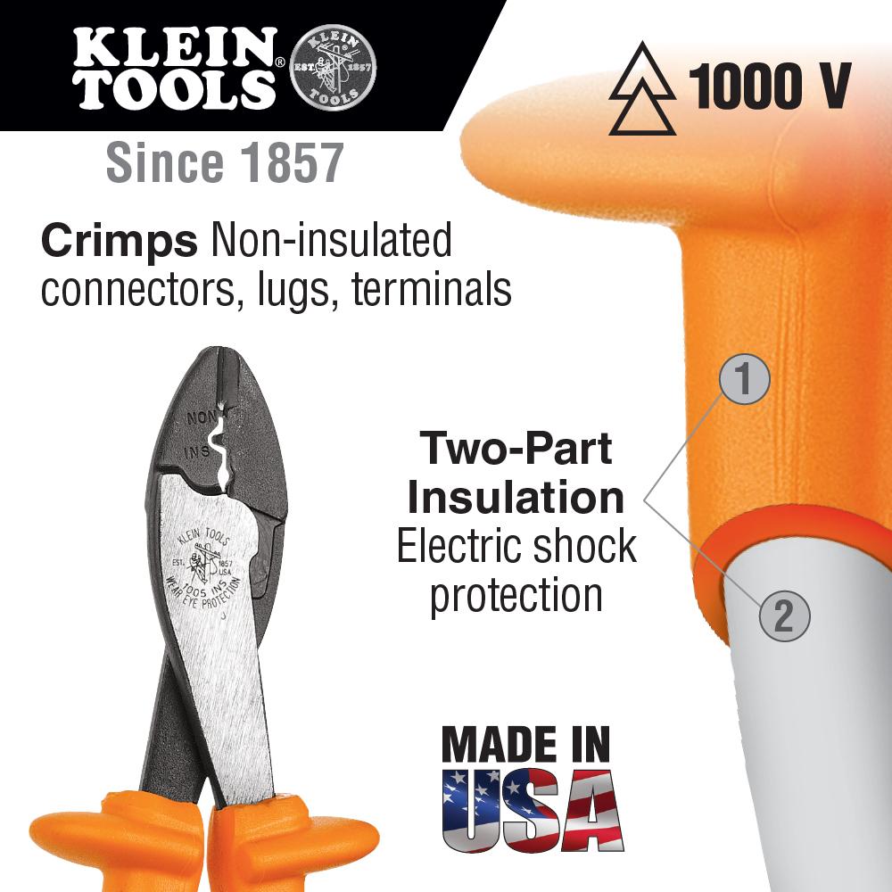 Klein Tools 1005-INS 74205 Insulated Crimping