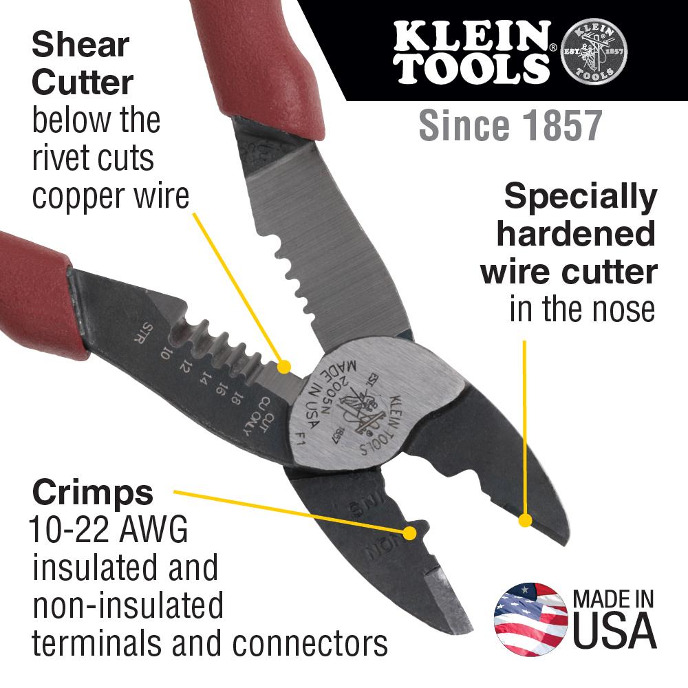 Klein Tools 2005N Klein Tools Forged Steel Wire Crimpers/Cutters/Strippers