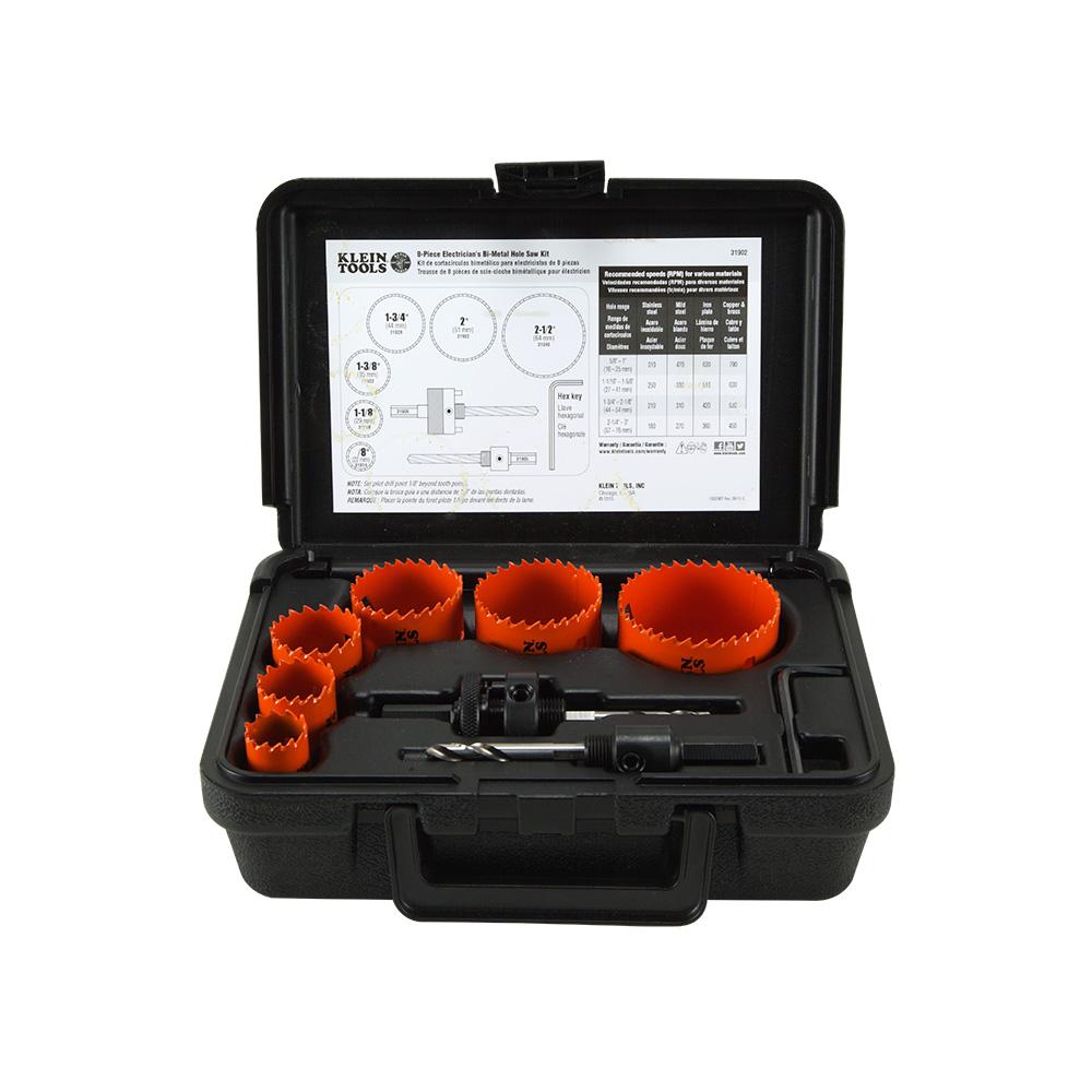 Klein Tools 31902 Bi-Metal Hole Saw Kit, 8-Piece