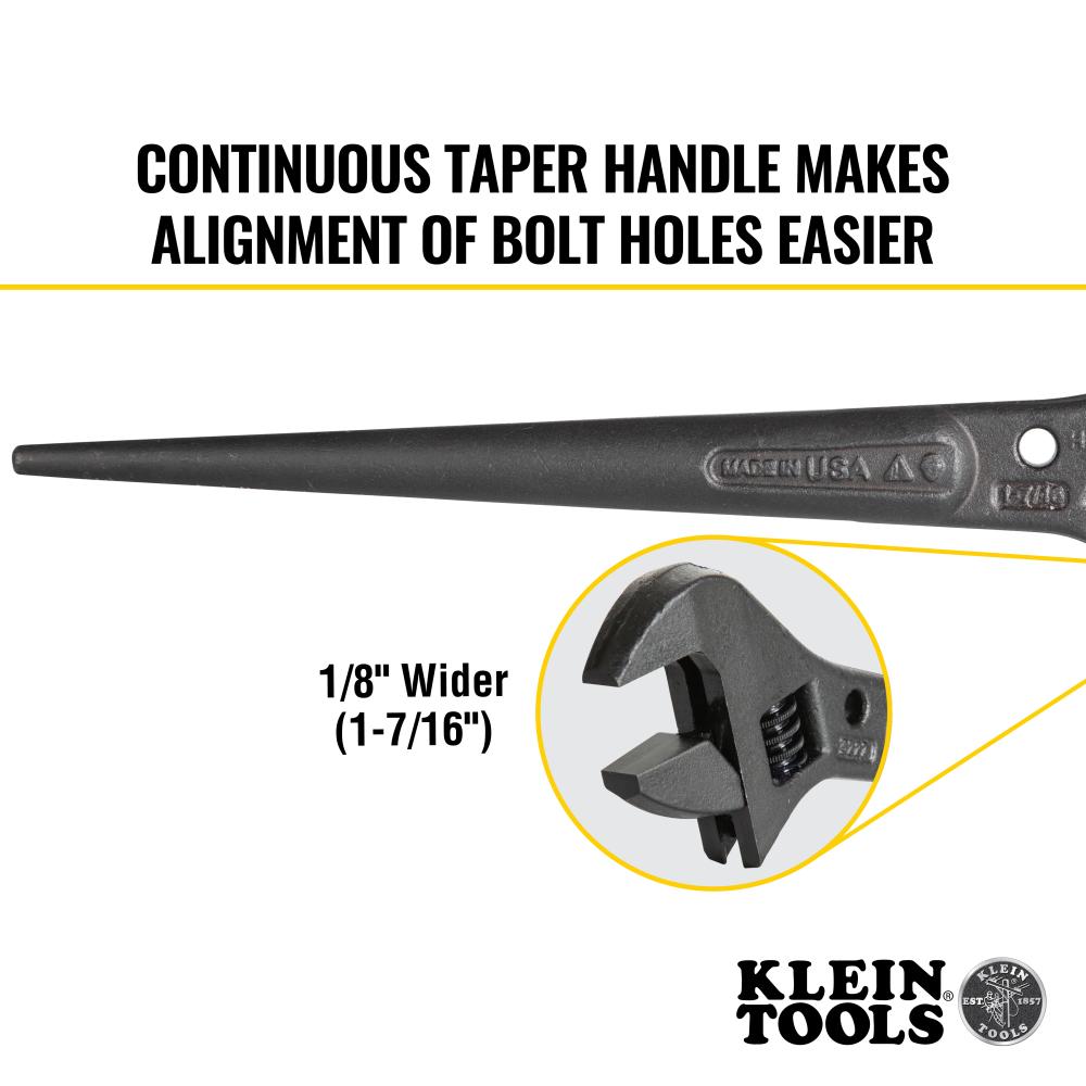 Klein Tools 3227 Construction Wrench- Adjustable-Head