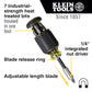 Klein Tools 32308 8-In-1 Multi-Bit Adjustable Length Stubby Screwdriver