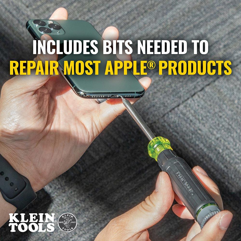 Klein Tools 32328 27-In-1 Multi-Bit Precision Screwdriver With Apple® Bits