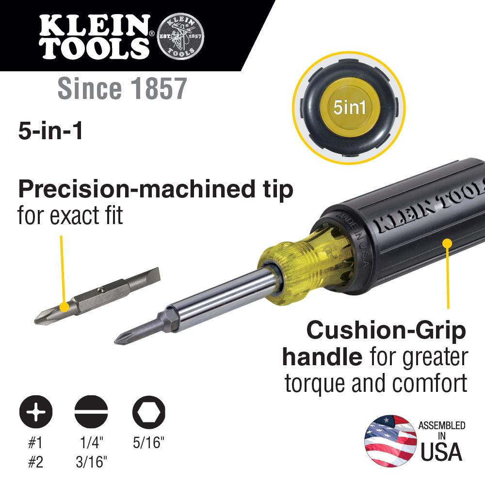 Klein Tools 32476 5-In-1 Screwdriver/Nutdr