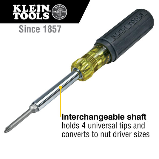 Klein Tools 32559 Multi-Bit Screwdriver / Nut Driver, 6-In-1, Extended Reach, Ph, Sl