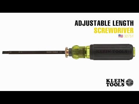 Klein Tools 32708 Adjustable Screwdriver, #1 And #2 Square