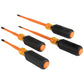 Klein Tools 33734INS Screwdriver Set, Slim-Tip Insulated Phillips, Cabinet, Square, 4-Piece