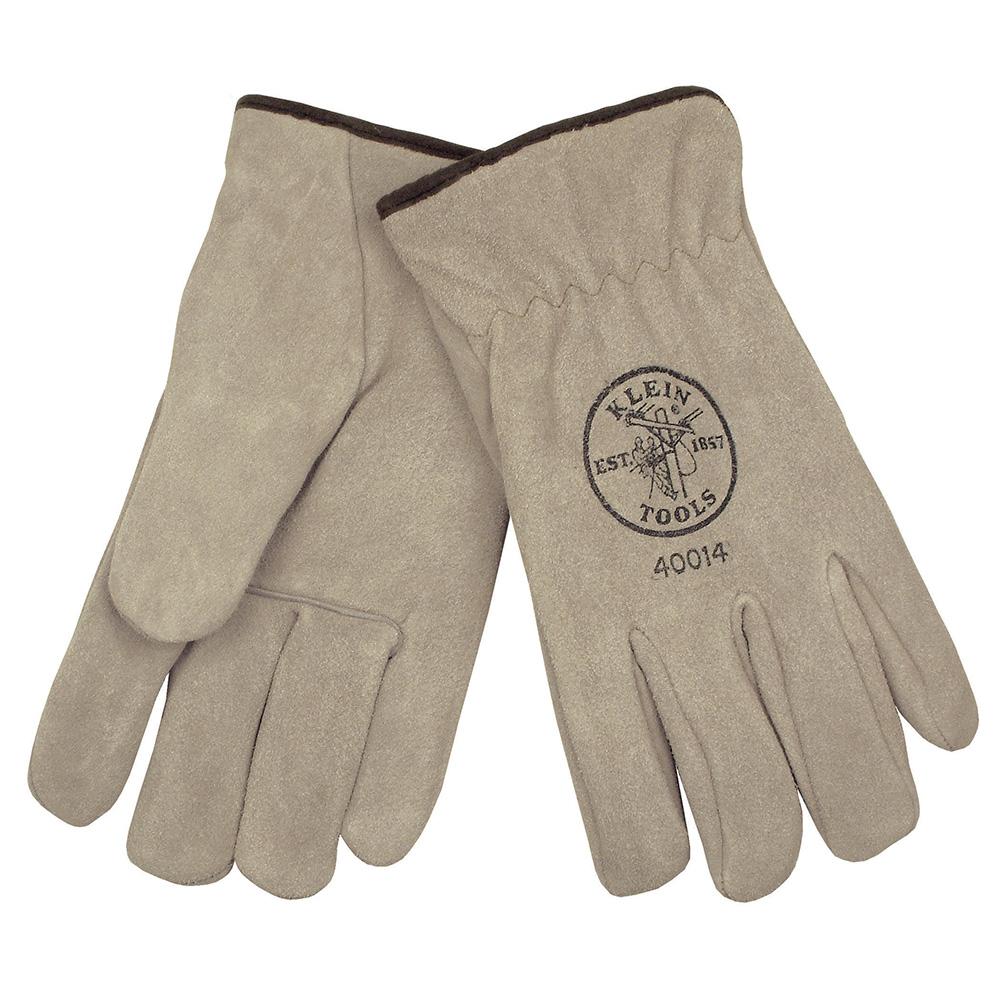 Klein Tools 40014 Lined Drivers Gloves, Suede Cowhide, Large