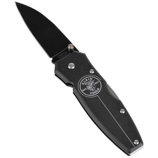 Klein Tools 44001-BLK - Lightweight Lockback Knife, 2-1/2-Inch Drop Point Blade, Black Handle