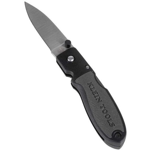 Klein Tools 44002 - Lightweight Lockback Knife with 2-3/8-Inch Drop Point Steel Blade, Black Handle