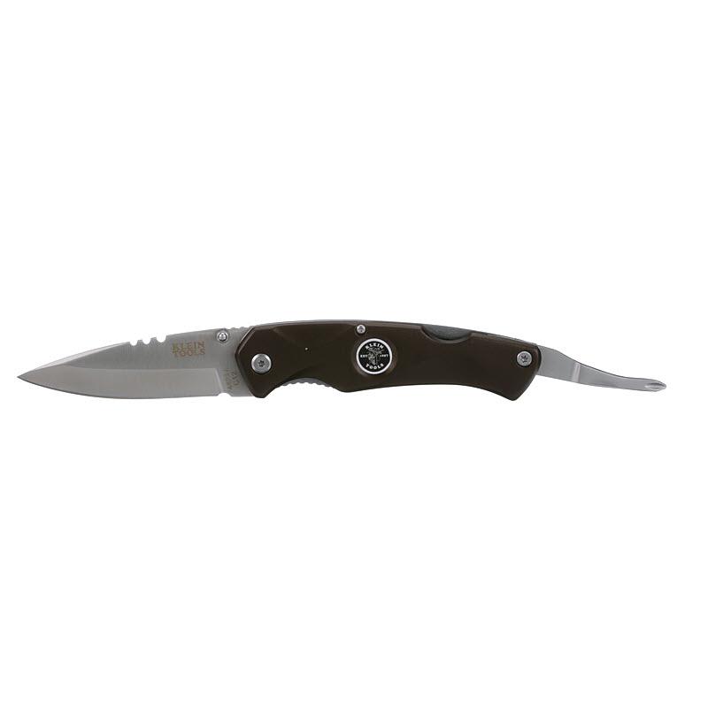 Klein Tools 44217 - ElectroTech Pocket Knife with Built-in #2 Phillips Screwdriver, Essential Tool for Electrical Tasks