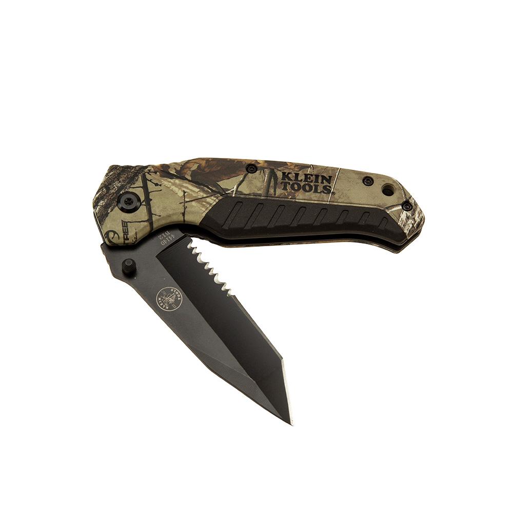 Klein Tools 44222 - NatureTech Pocket Knife with Nature-Inspired Camo Handle, Tanto Blade for Outdoor Enthusiasts