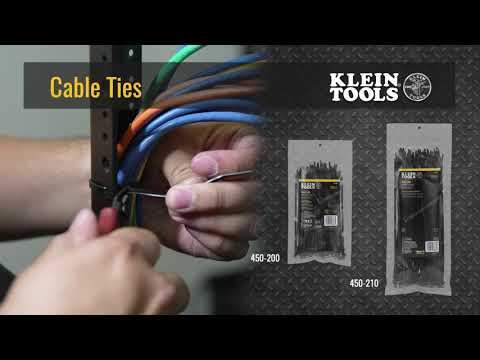 Klein Tools 450-200 Cable Ties, Zip Ties, 50-Pound Tensile Strength, 7.75-Inch, Black