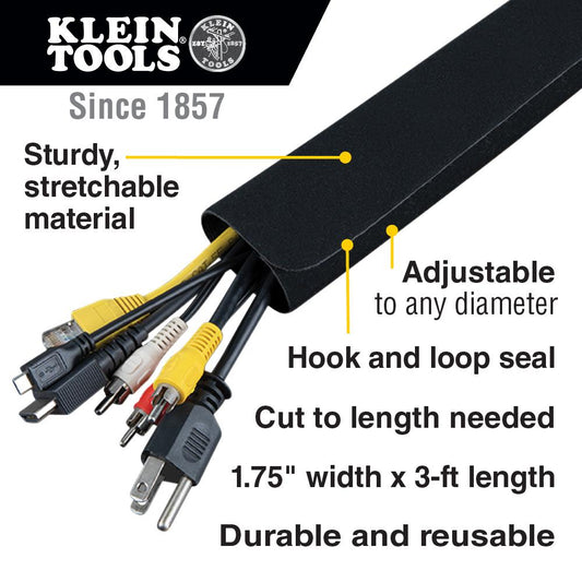 Klein Tools 450-330 Cable And Wire Management Sleeves, 1.75-Inch Diameter, 3-Foot Long