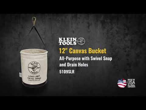 Klein Tools 5109SLR Canvas Bucket, All-Purpose With Drain Holes, 12-Inch