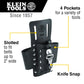 Klein Tools 5119 Ironworker Tool Holder/Pouch 4 Pkt Lea Black