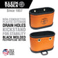 Klein Tools 5144BHB Hard-Body Bucket, 14 Pocket Oval Bucket With Kickstand