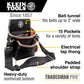 Klein Tools 5243 Tradesman Pro Tool Pouch, 15 Pockets, 11.5 X 4.5 X 10-Inch