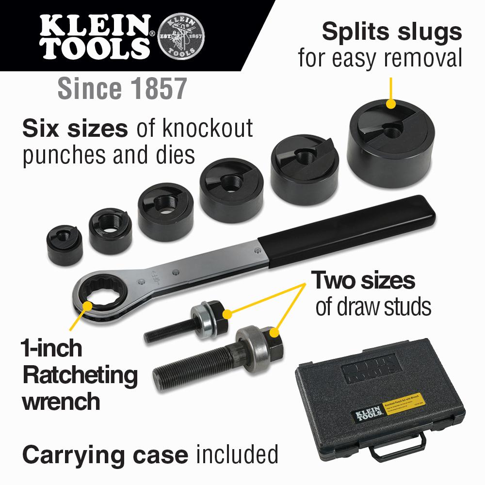 Klein Tools 53732SEN Knockout Punch Set With Wrench