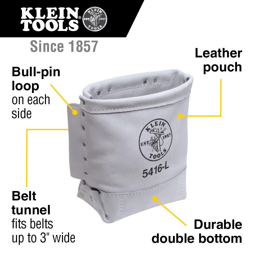 Klein Tools 5416L Bolt Bag Leather 5"X9"X1