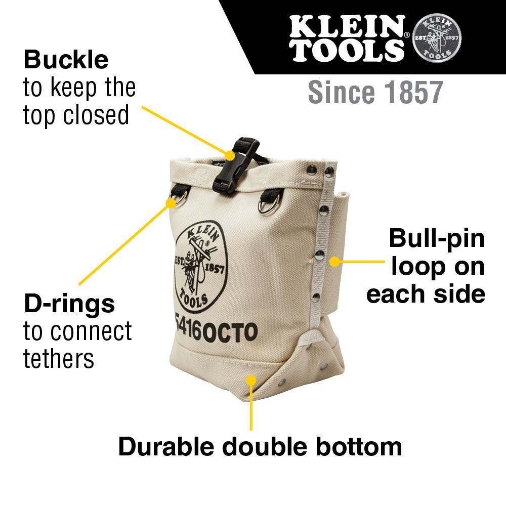 Klein Tools 5416OCTO Tool Bag, Bull-Pin And Bolt Pouch, Loop Connect, 5 X 5 X 9-Inch