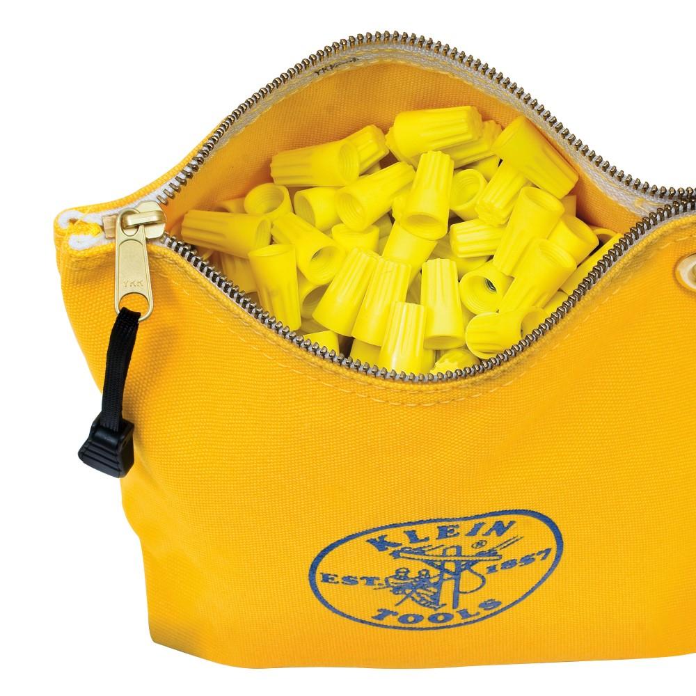 Klein Tools 5539YEL Zipper Bag, Canvas Tool Pouch, 10-Inch, Yellow