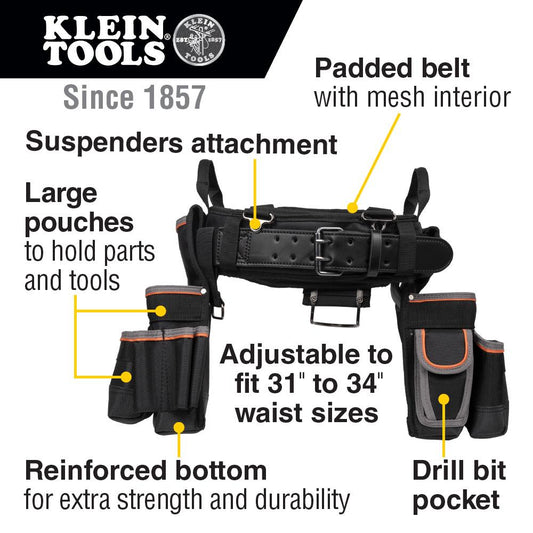 Klein Tools 55427 Tradesman Pro Electrician'S Tool Belt, Medium