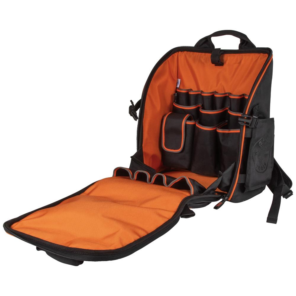 Klein Tools 55482 Tradesman Pro Tool Station Tool Bag Backpack, 21 Pockets