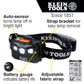 Klein Tools 56048 Rechargeable Headlamp With Fabric Strap, 400 Lumens, All-Day Runtime