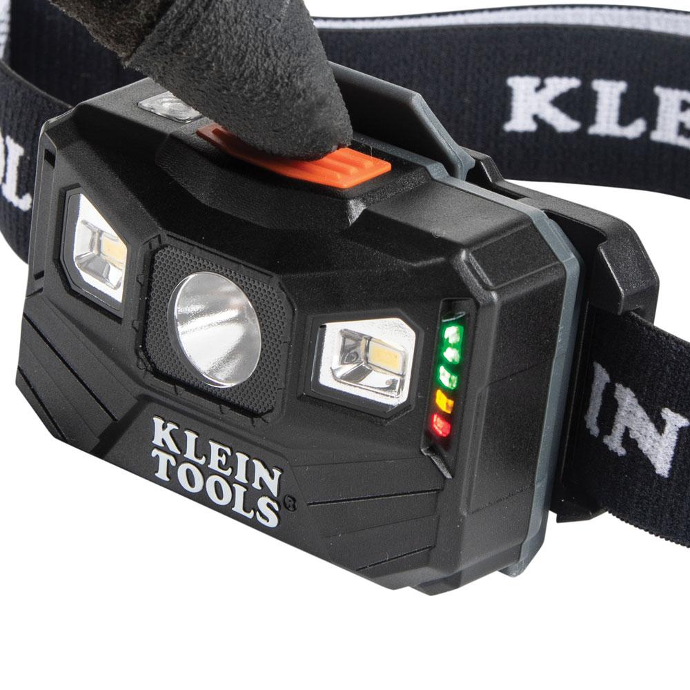 Klein Tools 56048 Rechargeable Headlamp With Fabric Strap, 400 Lumens, All-Day Runtime