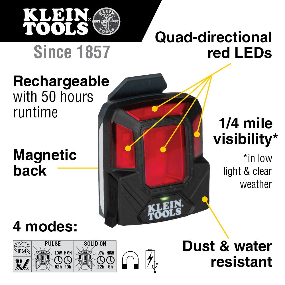 Klein Tools 56063 Rechargeable Safety Lamp With Magnet