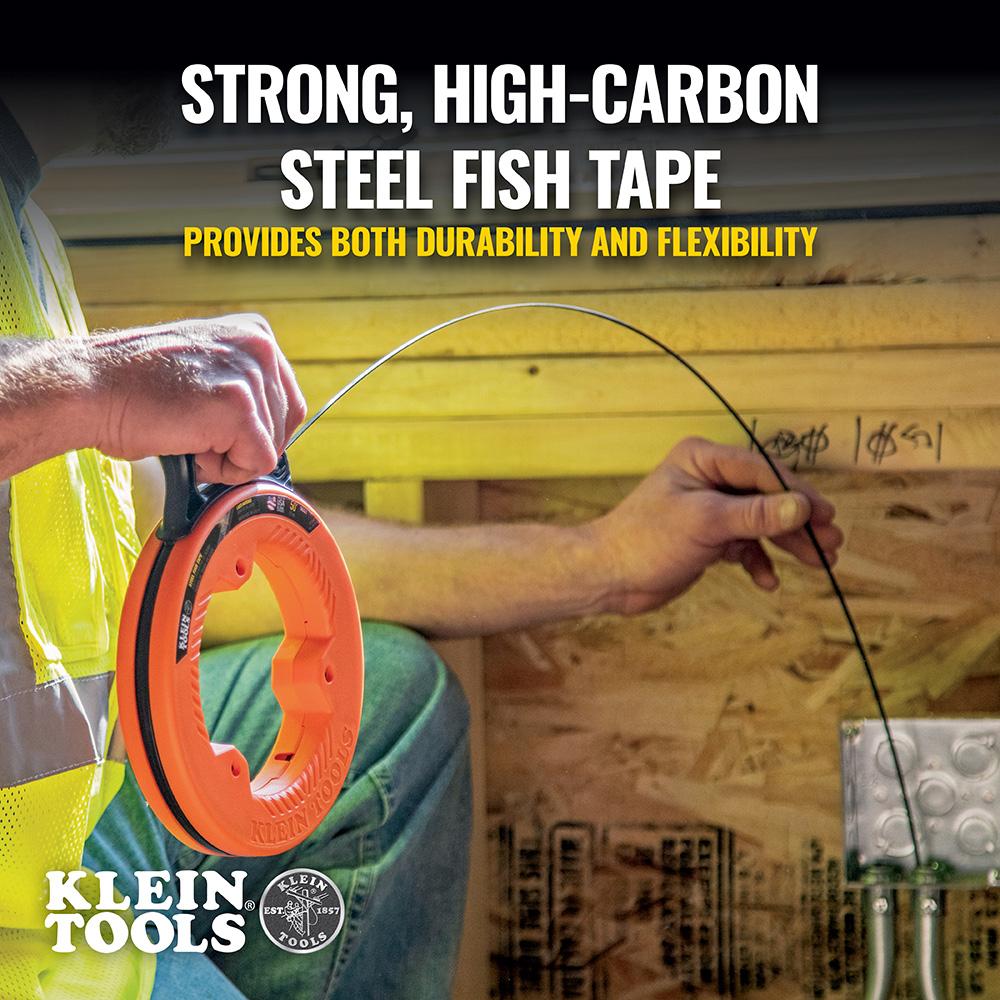 Klein Tools 56331 Steel Fish Tape, 1/8-Inch X 50-Foot