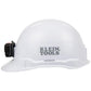 Klein Tools 60107RL Hard Hat, Non-Vented, Cap Style With Rechargeable Headlamp, White