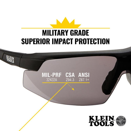 Klein Tools 60160 Standard Safety Glasses, Gray Lens