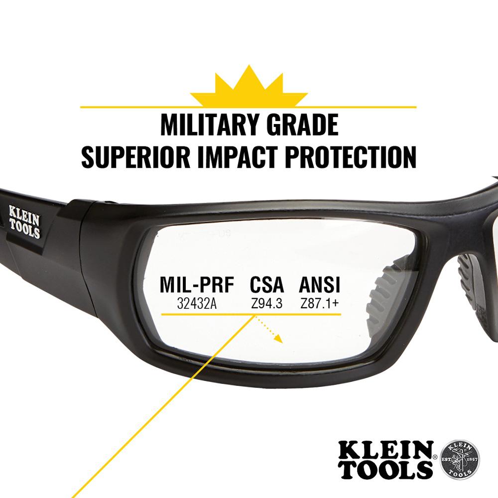 Klein Tools 60163 Professional Safety Glasses, Full Frame, Clear Lens